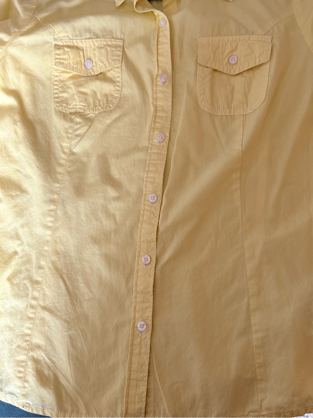 Tommy Hilfiger Women’s Yellow Button-Up Long-Sleeve Shirt - Picture 7 of 8